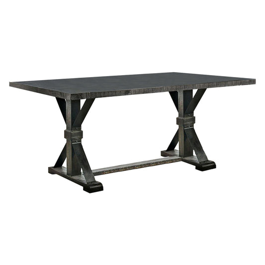 Dining Table With Trestle Base , Antique Black By Casagear Home