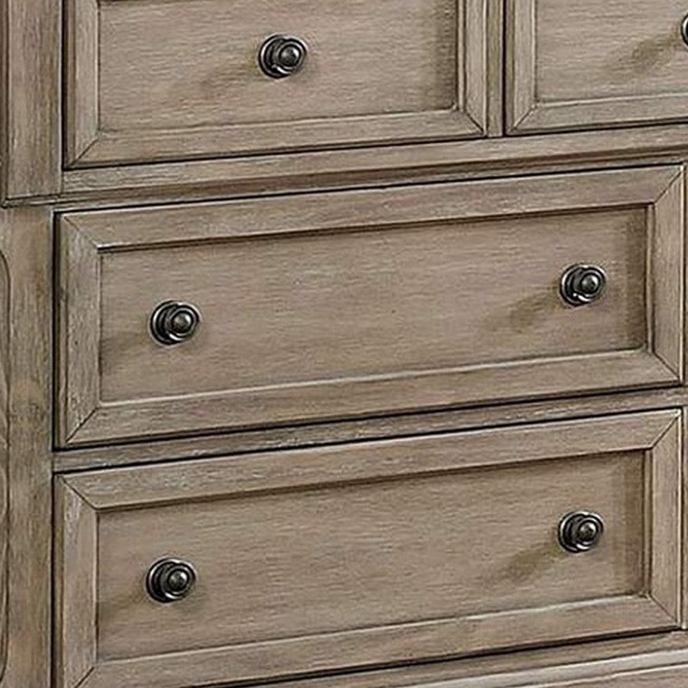 Dresser with 1 Hidden Drawer and Weathered Look Gray By Casagear Home BM252503