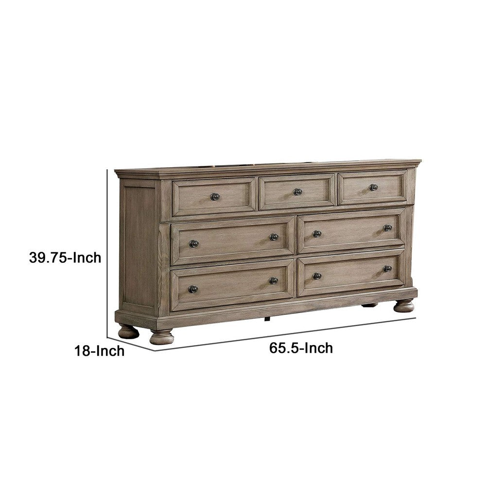 Dresser with 1 Hidden Drawer and Weathered Look Gray By Casagear Home BM252503