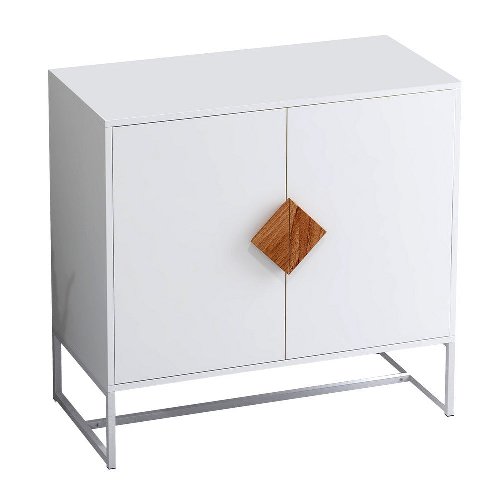 2 Door Sideboard with Diamond Shaped Pull White By Casagear Home BM252536