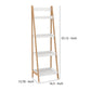 4 Tier Bookshelf with Ladder Style and Raised Edges White and Brown By Casagear Home BM252558