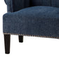 Accent Chair with Fabric Upholstery and Channel Tufting Navy Blue By Casagear Home BM252572