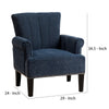 Accent Chair with Fabric Upholstery and Channel Tufting Navy Blue By Casagear Home BM252572