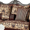 Sofa with Paisley Fabric and Ornate Details Red and Brown By Casagear Home BM252816