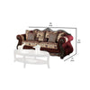 Sofa with Paisley Fabric and Ornate Details Red and Brown By Casagear Home BM252816