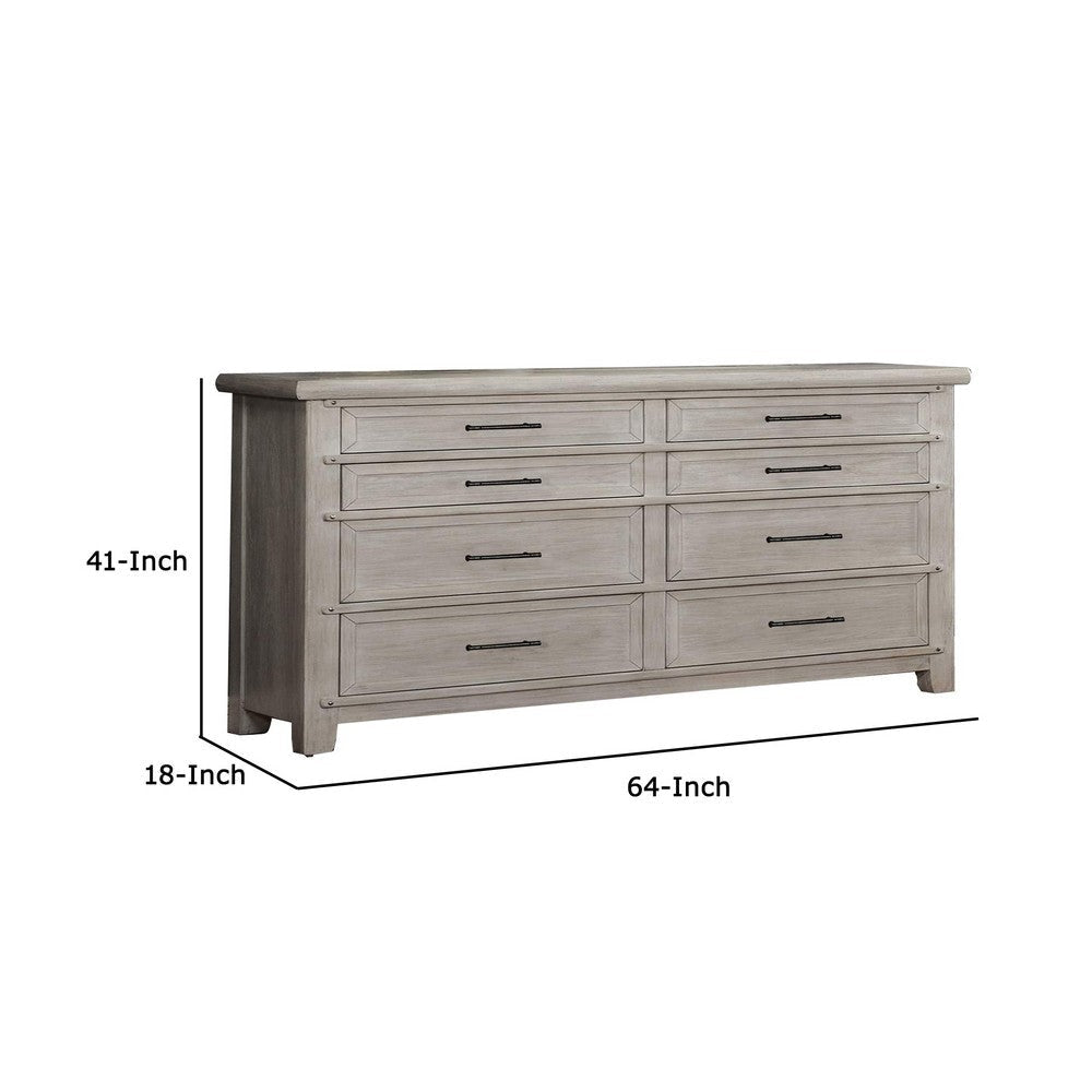 Dresser with Elegant Pull Handles Antique White By Casagear Home BM253012