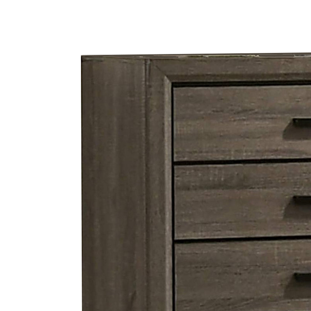 Chest with Black Rectangular Pulls Gray By Casagear Home BM253014