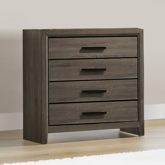 Chest with Black Rectangular Pulls, Gray By Casagear Home