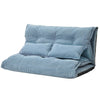 Adjustable Foldable Leisure Futon Sofa with Tufting, Blue By Casagear Home