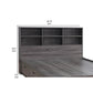 Twin Bookcase Headboard with 6 Open Compartments Distressed Gray By Casagear Home BM261489