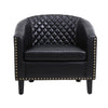 Leatherette Accent Chair with Nailhead Trim and Diamond Stitch Black By Casagear Home BM261572