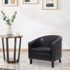 Leatherette Accent Chair with Nailhead Trim and Diamond Stitch, Black By Casagear Home