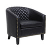 Leatherette Accent Chair with Nailhead Trim and Diamond Stitch Black By Casagear Home BM261572