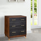 Chest with 3 Drawers and Round Legs Brown and Black By Casagear Home BM261850