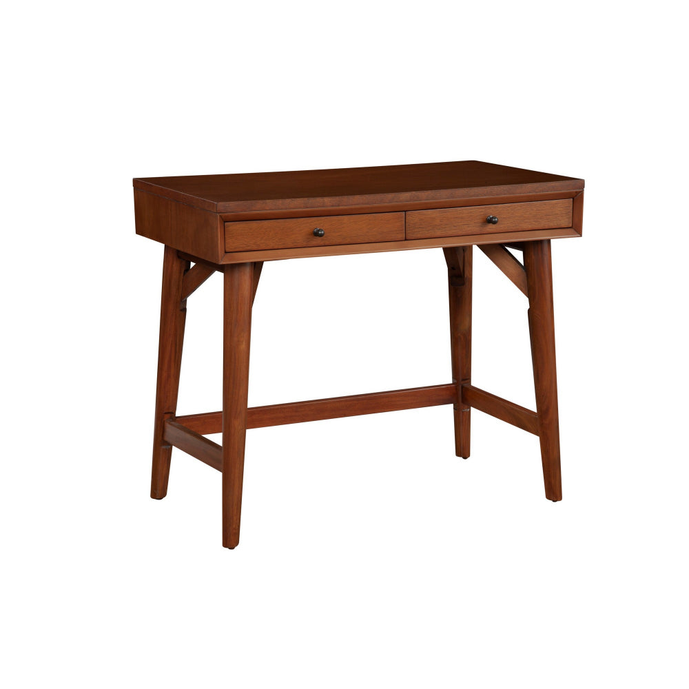 Writing Desk with 2 Drawers and Angled Legs Brown By Casagear Home BM261866