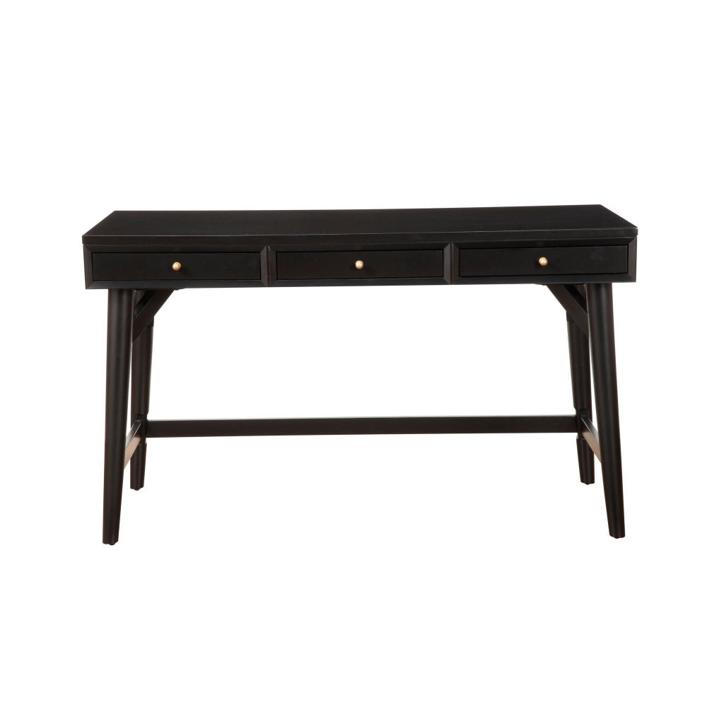 Writing Desk with 3 Drawers and Angled Legs Black By Casagear Home BM261884