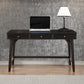 Writing Desk with 3 Drawers and Angled Legs, Black By Casagear Home