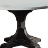 Dining Table with Marble Top and Pedestal Base White and Brown By Casagear Home BM261898