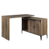 Swivel Writing Desk with Sliding Barn Door and USB Port Brown By Casagear Home BM261899