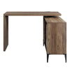 Swivel Writing Desk with Sliding Barn Door and USB Port Brown By Casagear Home BM261899