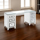 Writing Desk with 6 Drawers and Faux Diamond Inlay Silver By Casagear Home BM261966