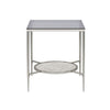 End Table with Textured Round Shelf Silver By Casagear Home BM262119