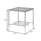 End Table with Textured Round Shelf Silver By Casagear Home BM262119