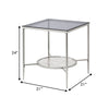 End Table with Textured Round Shelf Silver By Casagear Home BM262119