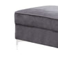 Ottoman with Cushioned Seat and Angled Metal Feet Gray By Casagear Home BM262121