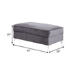 Ottoman with Cushioned Seat and Angled Metal Feet Gray By Casagear Home BM262121