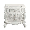 Nightstand with Ornate Floral Accent and 3 Drawers Antique White By Casagear Home BM262125