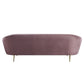 Sofa with Curved Silhouette and Sloped Arms Pink By Casagear Home BM262130