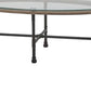 Coffee Table with Pipe Design Tubular metal Legs Brown By Casagear Home BM262146