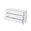 Dresser with 6 Drawers and Angled Metal Feet White By Casagear Home BM262175