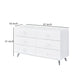 Dresser with 6 Drawers and Angled Metal Feet White By Casagear Home BM262175