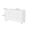 Dresser with 6 Drawers and Angled Metal Feet White By Casagear Home BM262175