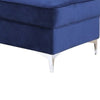 Ottoman with Cushioned Seat and Angled Metal Feet Blue By Casagear Home BM262214