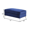 Ottoman with Cushioned Seat and Angled Metal Feet Blue By Casagear Home BM262214