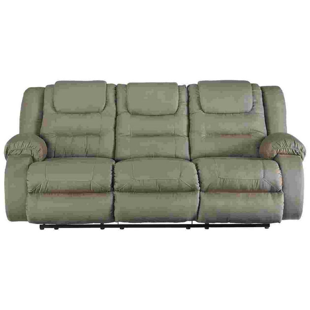 Manual Reclining Sofa with Fabric Upholstery and Pull Tab Gray By Casagear Home BM262309