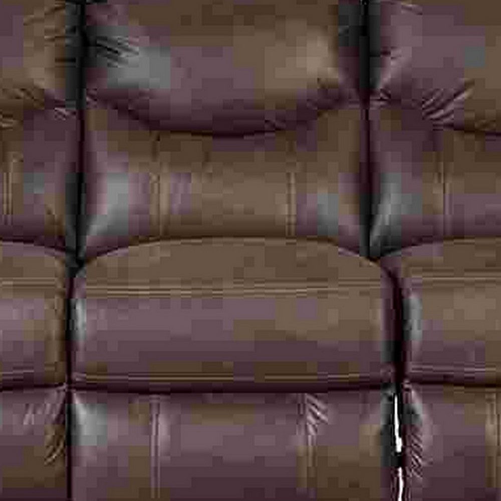 Manual Reclining Sofa with Fabric Upholstery and Pull Tab Brown By Casagear Home BM262344