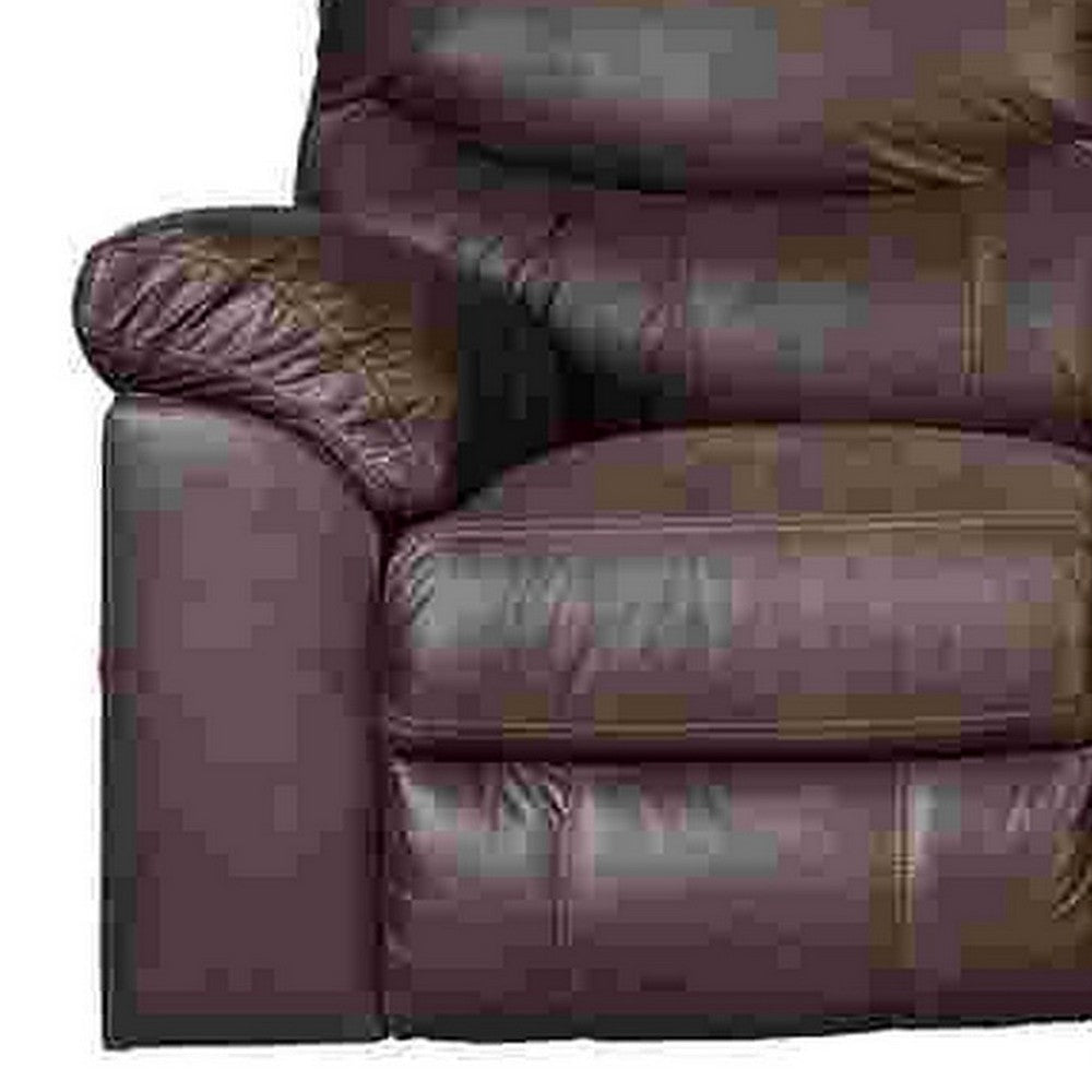 Manual Reclining Sofa with Fabric Upholstery and Pull Tab Brown By Casagear Home BM262344