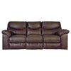 Manual Reclining Sofa with Fabric Upholstery and Pull Tab, Brown By Casagear Home