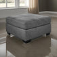 Oversized Accent Ottoman with Stitching Details, Dark Gray By Casagear Home