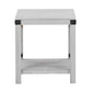 End Table with X Metal Accent and Grain Details White By Casagear Home BM262428