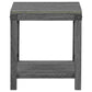 End Table with X Metal Accent and Grain Details Gray By Casagear Home BM262431