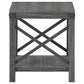 End Table with X Metal Accent and Grain Details Gray By Casagear Home BM262431