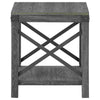 End Table with X Metal Accent and Grain Details Gray By Casagear Home BM262431