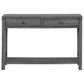 Sofa Table with X Metal Accent and 2 Drawers Gray By Casagear Home BM262432