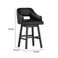 Swivel Barstool with Faux Leather and Countered Back Set of 2 Black By Casagear Home BM262476