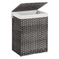 Laundry Hamper with Handwoven Rattan and Liner Bag Gray By Casagear Home BM262996